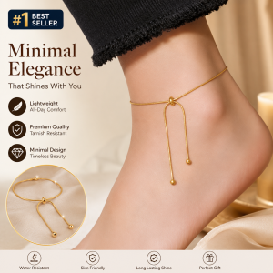 ✨Minimalistic gold adjustable anklet ✨