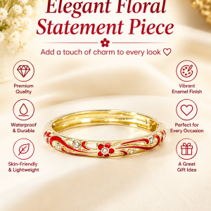 🌺 Red floral enamel bangle 🌺