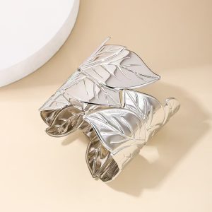 Silver Leaf Cuff Bracelet