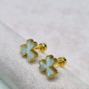 ✨White Emerald Bow Stud Earrings ✨