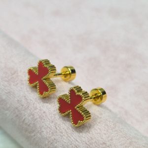 ✨Red Emerald Bow Stud Earrings ✨