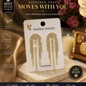 ✨Gold crystal tassel dangle earrings✨