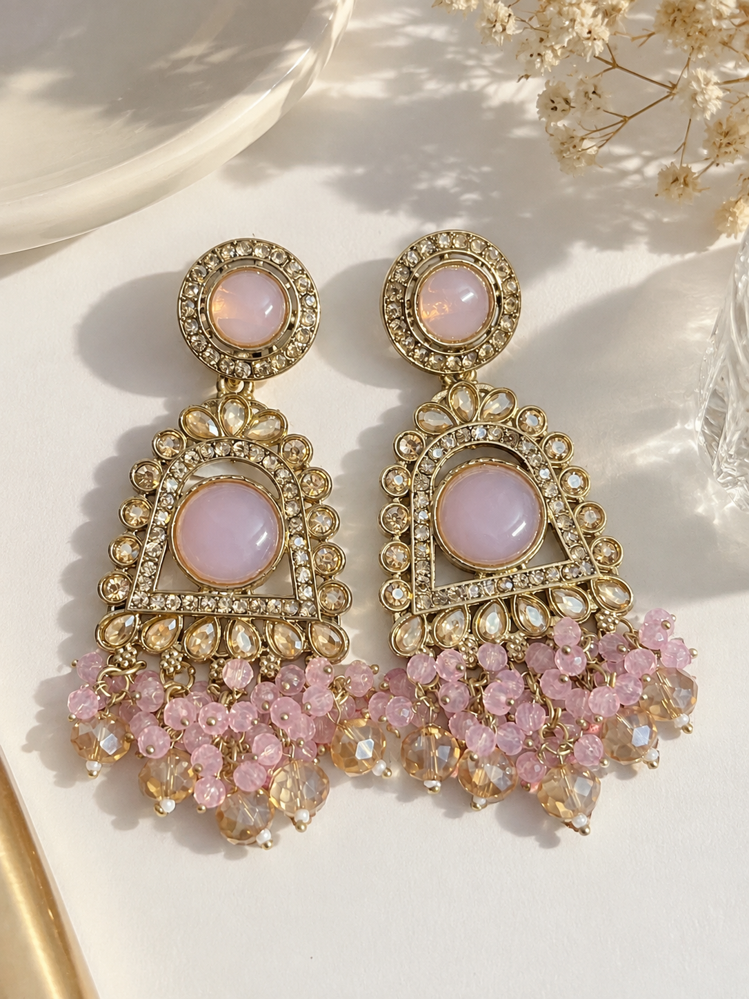 🌸Gulabi Noor Jhumka