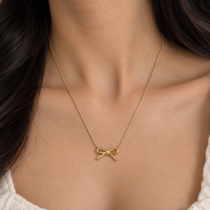 Delicate Gold Bow Necklace