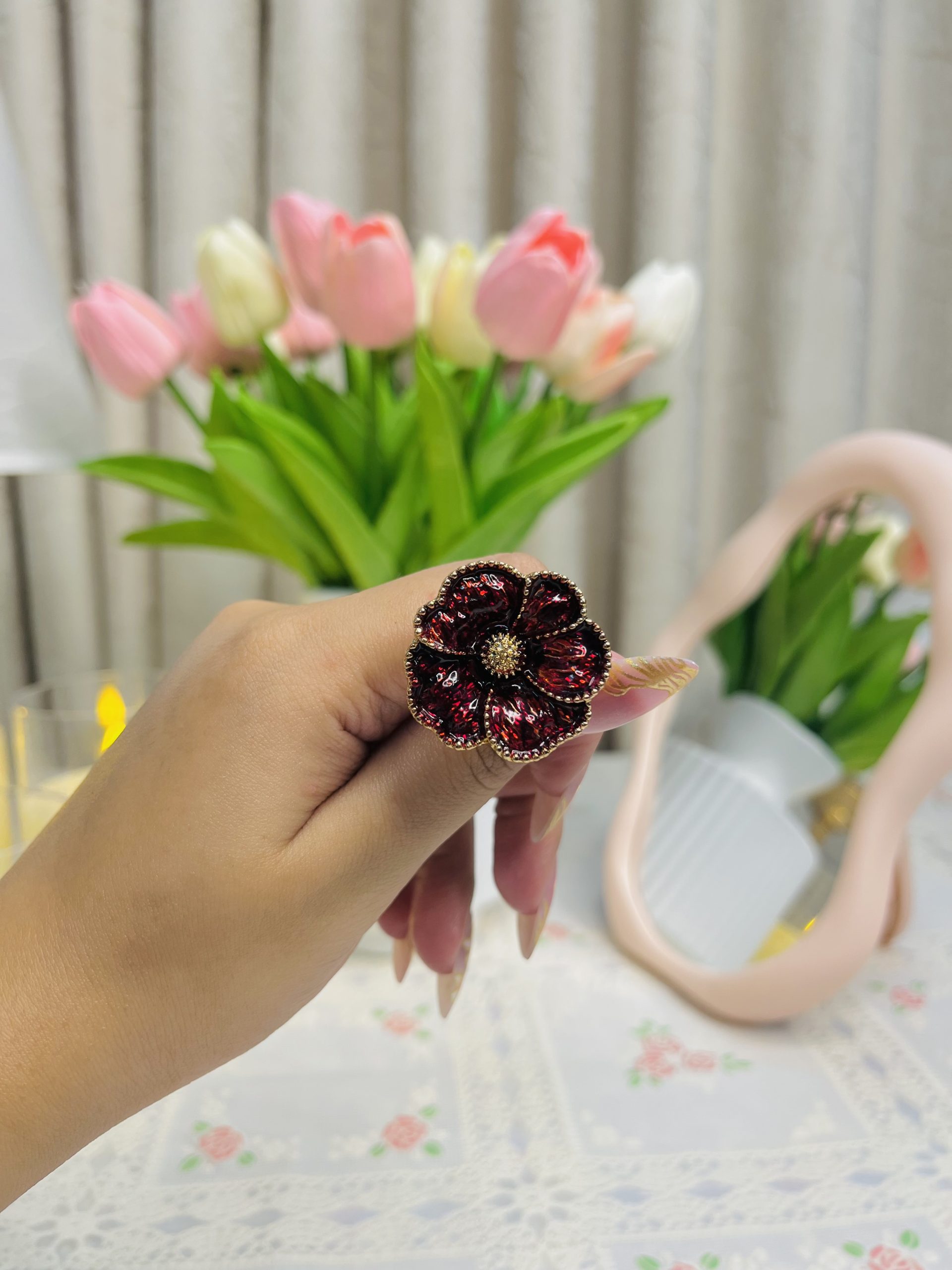 Vintage Floral Ring - Image 2
