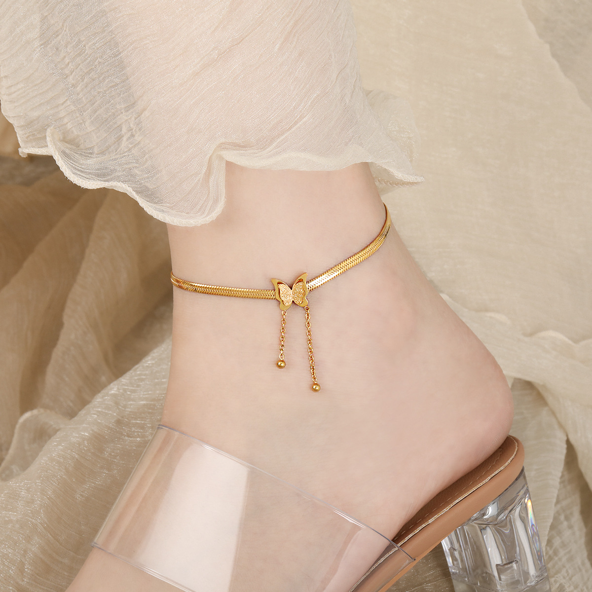 Golden Butterfly Anklet