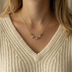 Pink Blossom Vine Necklace