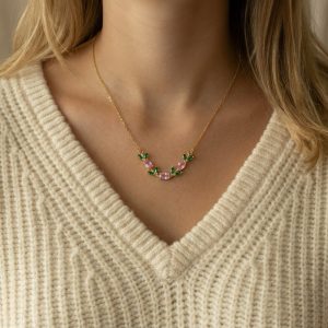 Pink Blossom Vine Necklace