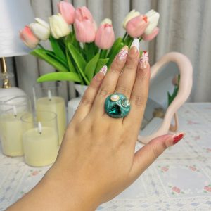 Vintage Aura Statement Ring 💚